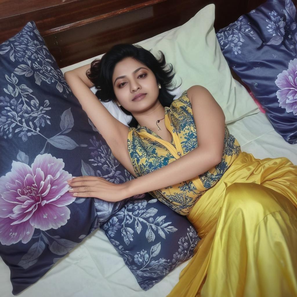 Elegance in Yellow: A Serene Sari Moment