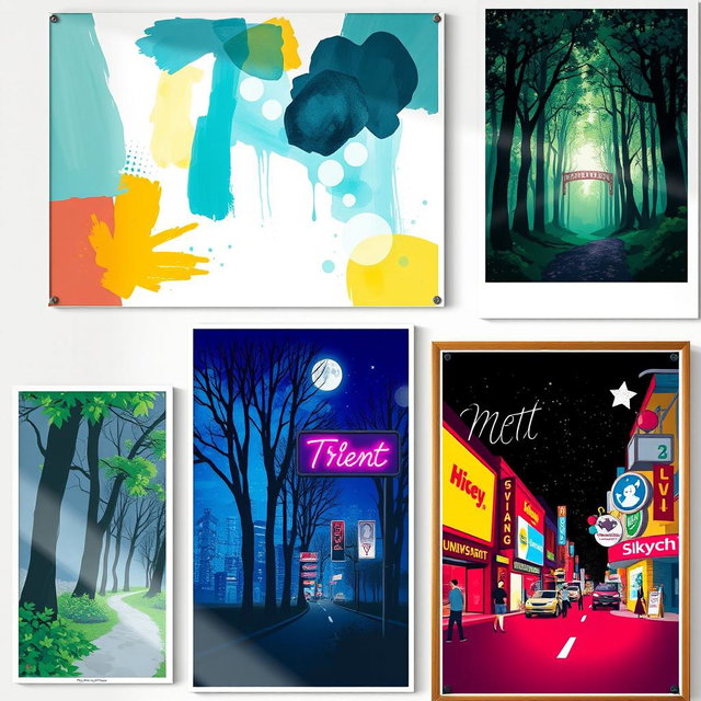 An eclectic assortment of wall art posters that cater to various tastes and aesthetics