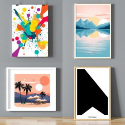 A vibrant collection of wall art posters showcasing a variety of themes and styles