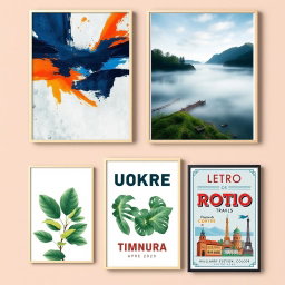 A dynamic selection of wall art posters ideal for enhancing interior spaces