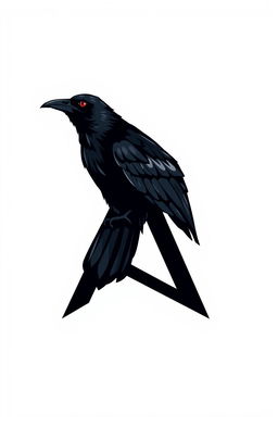 A striking logo featuring a black crow with glowing red eyes perched prominently on the letter 'A'