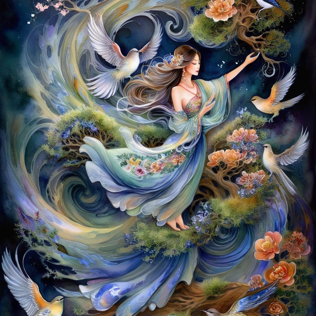 Enchanting Fairy Woman and Serene Mermaid in Harmony