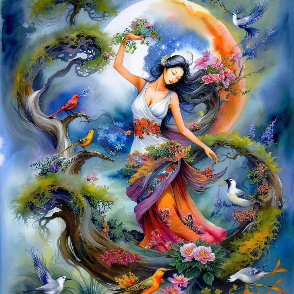 Enchanting Fairy Deity Under Moonlight