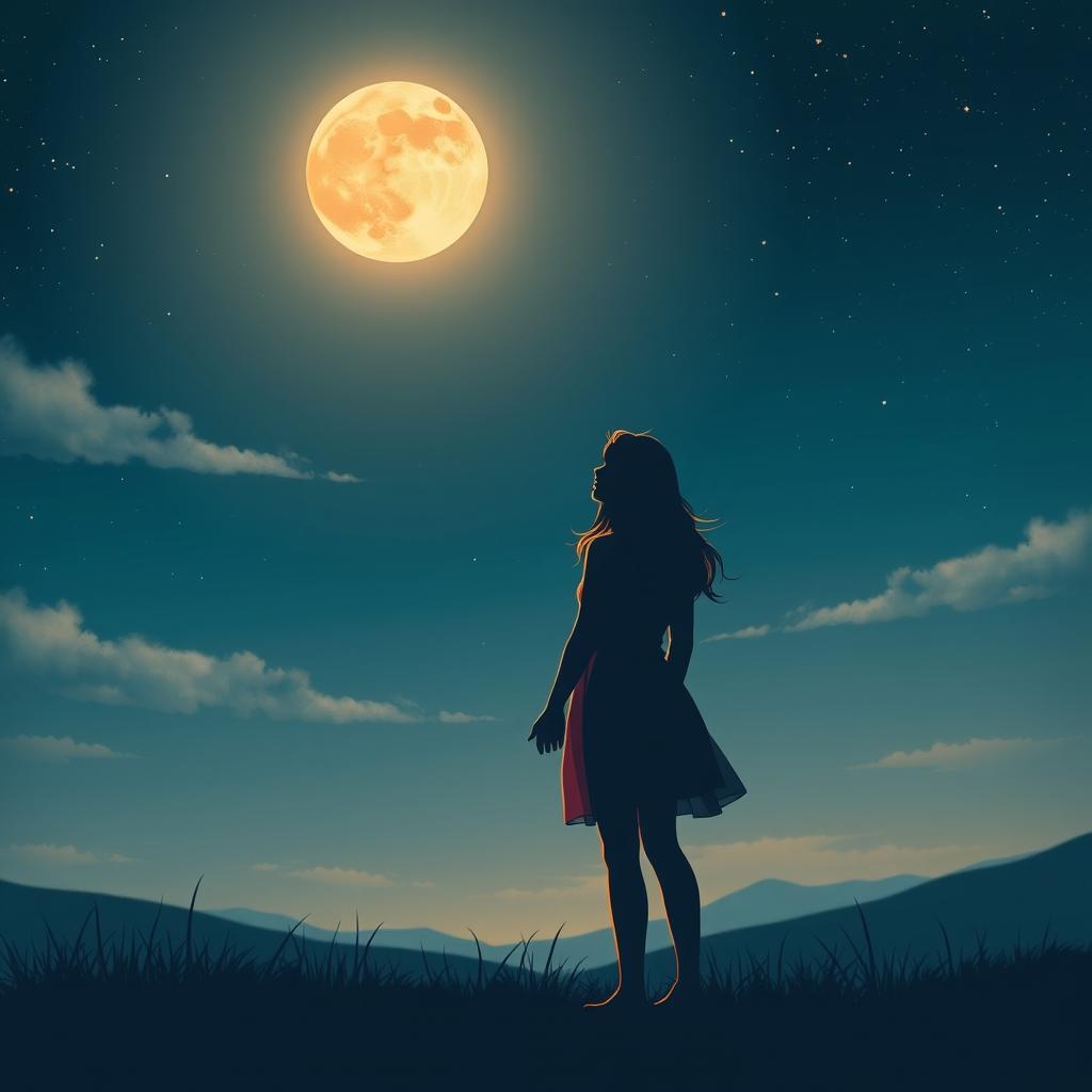 A poignant scene depicting a couple holding hands under a starry night sky