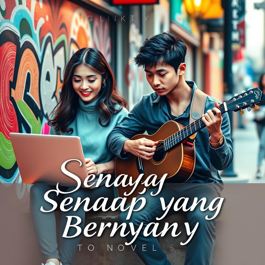 A stunning book cover design for the novel titled 'Senyap yang Bernyanyi'