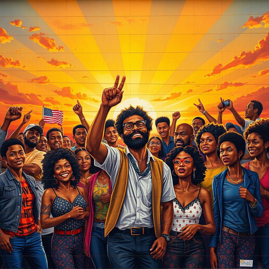 A captivating scene depicting a vibrant and empowering atmosphere filled with diverse individuals united in a celebration of resilience and hope