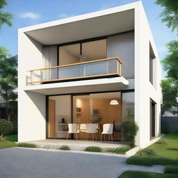 An earthquake-resistant house with a building area of 36 square meters, designed elegantly with a modern touch.