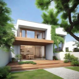 An earthquake-resistant house with a building area of 36 square meters, designed elegantly with a modern touch.