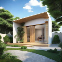 An earthquake-resistant house with a building area of 36 square meters, designed elegantly with a modern touch.