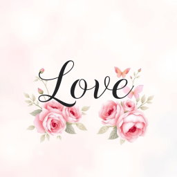 A beautifully designed wall art poster featuring the word 'Love' in elegant typography