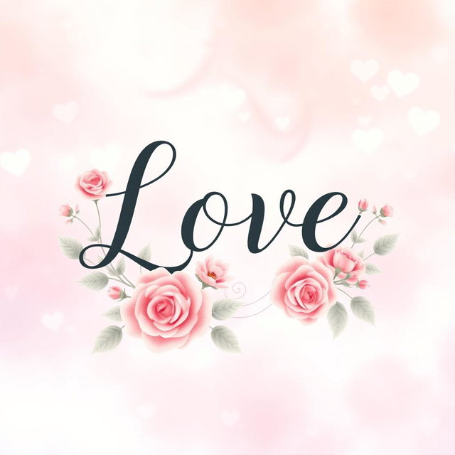 A beautifully designed wall art poster featuring the word 'Love' in elegant typography