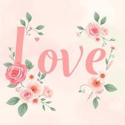 A beautifully designed wall art poster featuring the word 'Love' in elegant and stylish typography