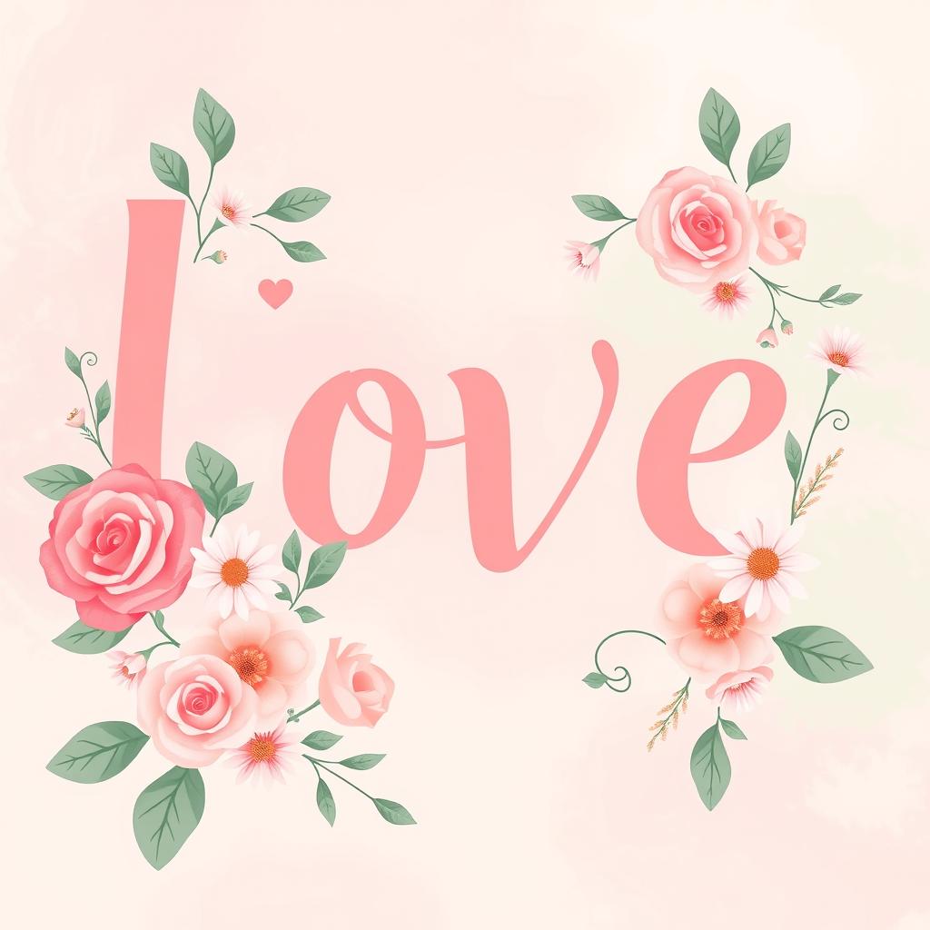 A beautifully designed wall art poster featuring the word 'Love' in elegant and stylish typography