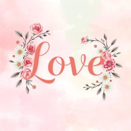 A beautifully designed wall art poster featuring the word 'Love' in elegant and stylish typography