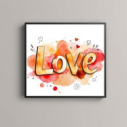 A stunning wall art poster that showcases the word 'Love' in bold, artistic lettering