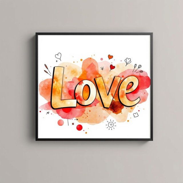 A stunning wall art poster that showcases the word 'Love' in bold, artistic lettering