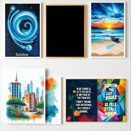 A visually stunning array of wall art posters featuring a mix of artistic styles and themes