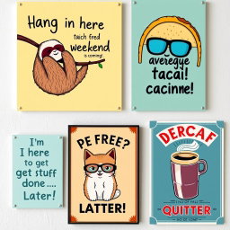 A delightful collection of funny wall art posters that exude humor and personality