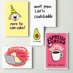 A lively collection of humorous wall art posters designed to bring joy and laughter to any environment