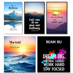 An inspiring collection of motivational wall art posters designed to uplift and encourage