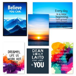 An inspiring collection of motivational wall art posters designed to uplift and encourage