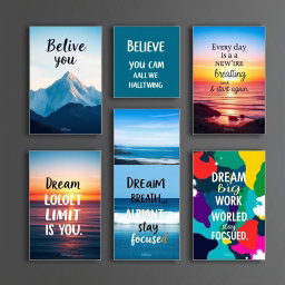 An inspiring collection of motivational wall art posters designed to uplift and encourage