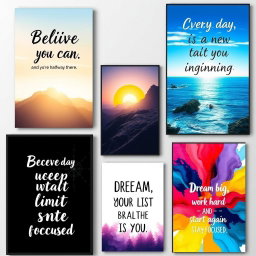 An inspiring collection of motivational wall art posters designed to uplift and encourage