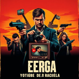 A movie poster for 'Серёга: Youtube от заката до расвета', designed in the style of a Quentin Tarantino film
