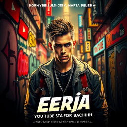 A movie poster for 'Серёга: YouTube от заката до расвета', featuring a dynamic composition in the style of Quentin Tarantino films