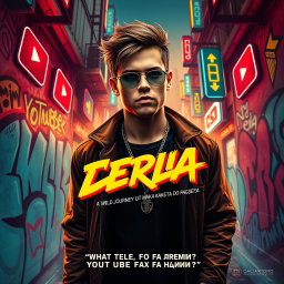 A movie poster for 'Серёга: YouTube от заката до расвета', featuring a dynamic composition in the style of Quentin Tarantino films