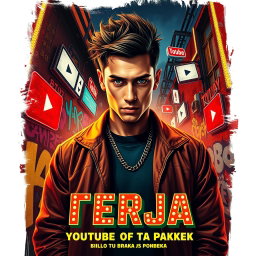 A movie poster for 'Серёга: YouTube от заката до расвета', featuring a dynamic composition in the style of Quentin Tarantino films