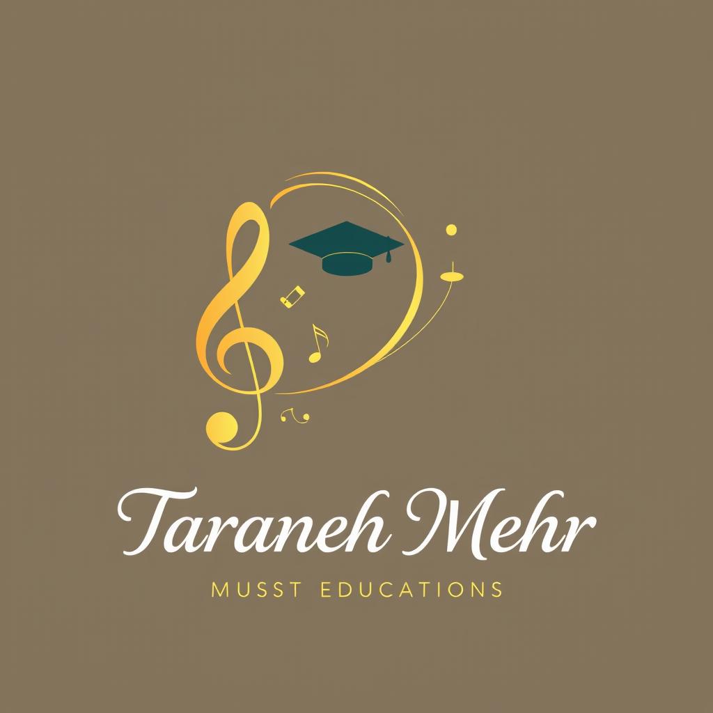 A logo design for a music education institute named 'Taraneh Mehr'