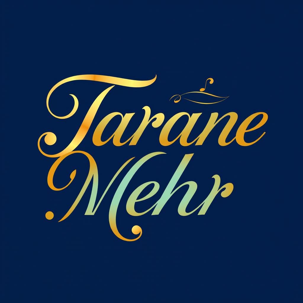 A logo design for 'Tarane Mehr', featuring elegant and artistic typography that embodies the essence of music