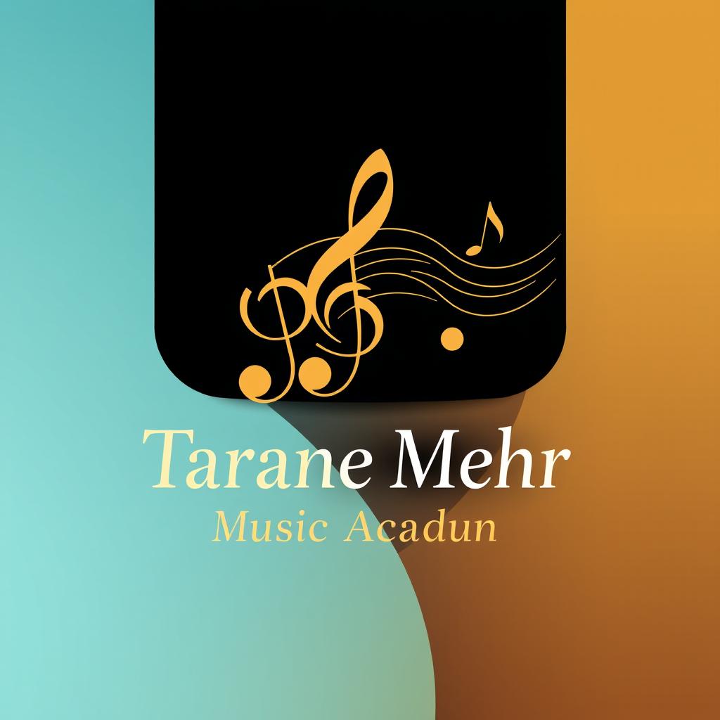 Logo design for 'Tarane Mehr Music Academy', featuring a prominent treble clef symbol