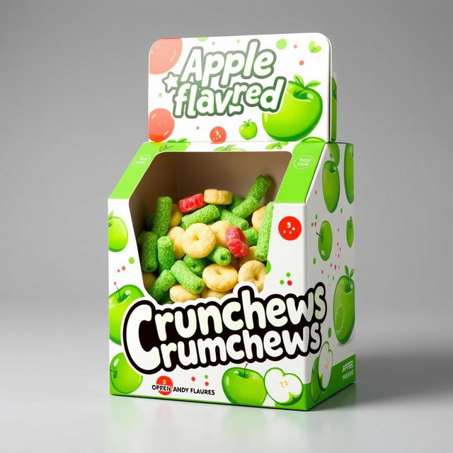 Vibrant Candy Display Box for Apple-Flavored Crunchews