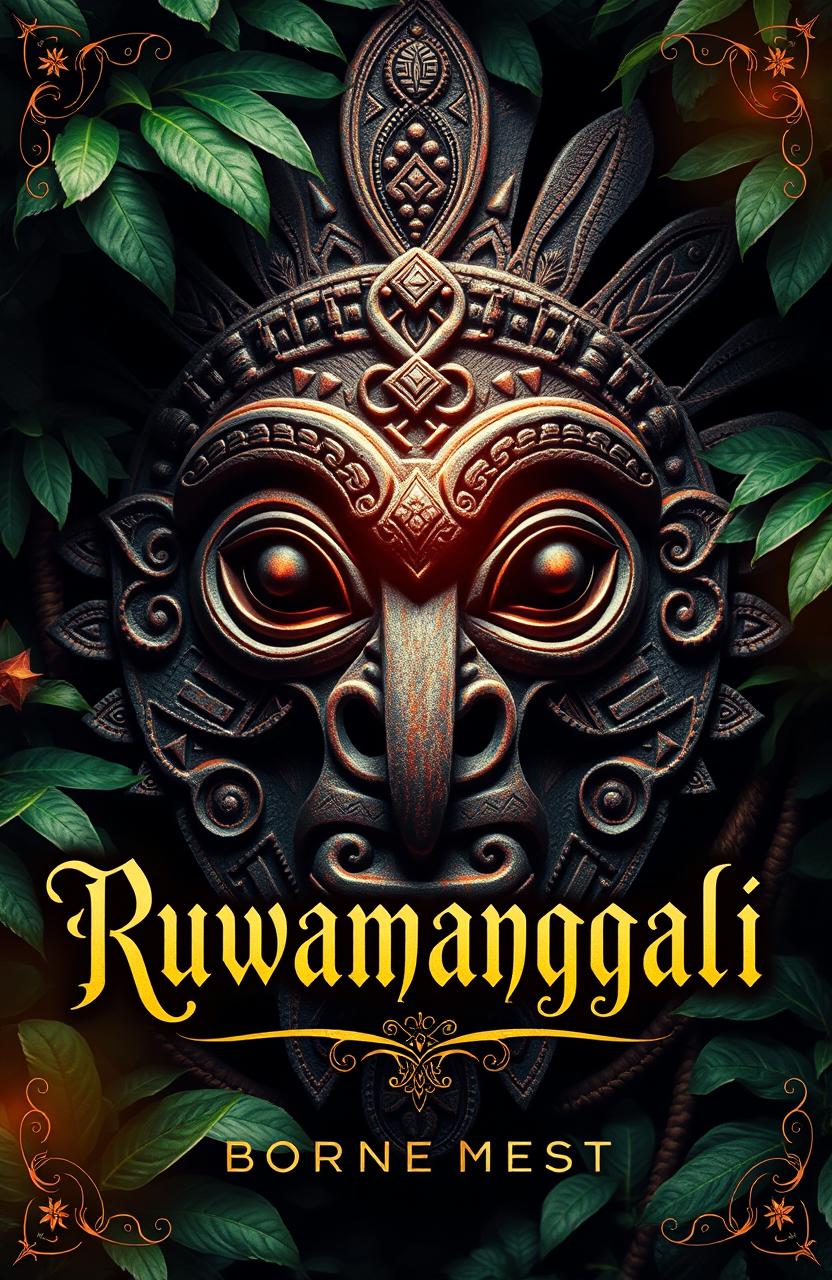 A stunning and captivating book cover design for the epic mystical novel titled 'Ruwamanggali'