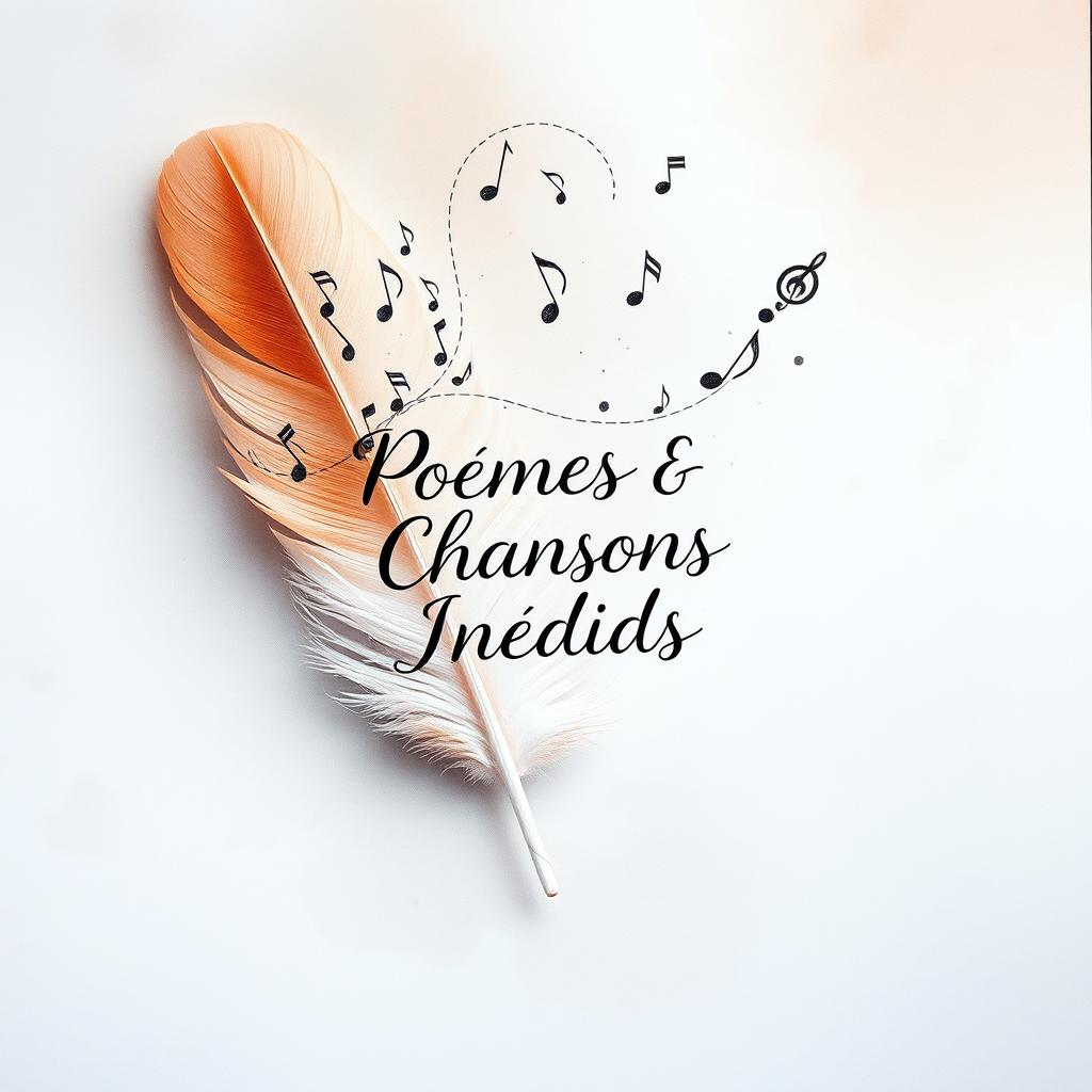 An artistic and poetic book cover featuring a feather transforming into musical notes