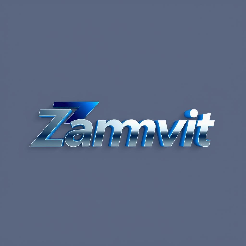 A sleek and modern 3D professional logo featuring the name 'Zamvit'