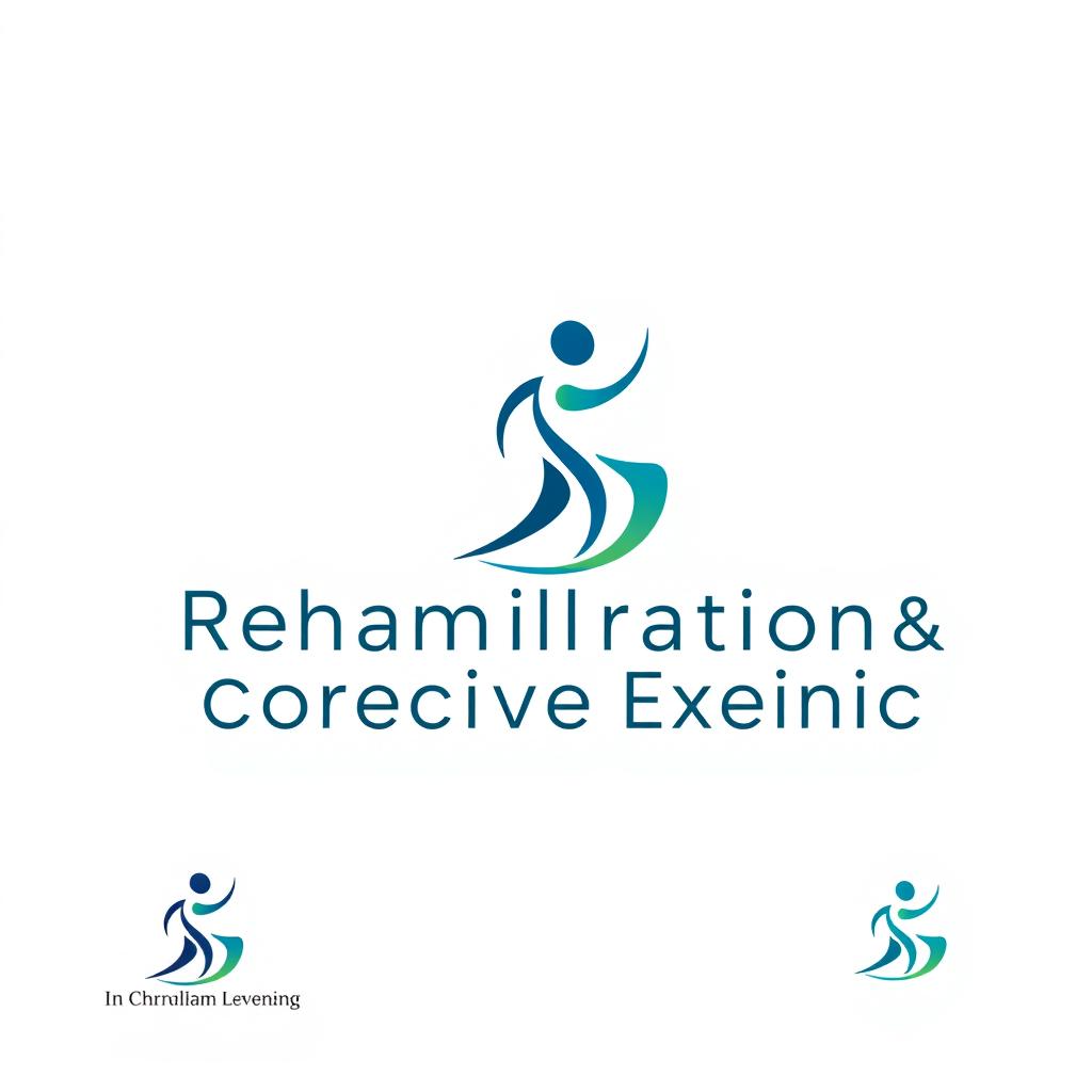 A sleek and modern logo design for a rehabilitation and corrective exercise clinic