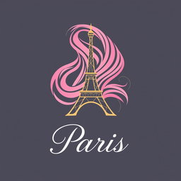 A sleek and elegant logo design for a hair products brand named 'Paris'