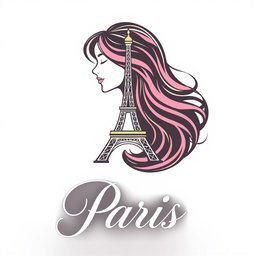 A sleek and elegant logo design for a hair products brand named 'Paris'