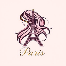 A sleek and elegant logo design for a hair products brand named 'Paris'