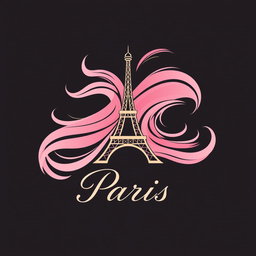 A sleek and elegant logo design for a hair products brand named 'Paris'