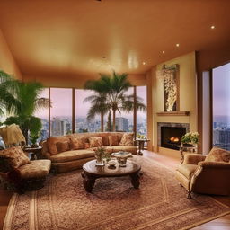 billionaire's top floor living room