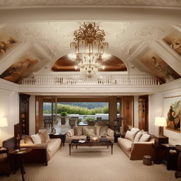 billionaire's top floor living room