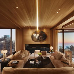 billionaire's top floor living room