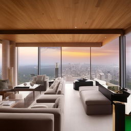 billionaire's top floor living room