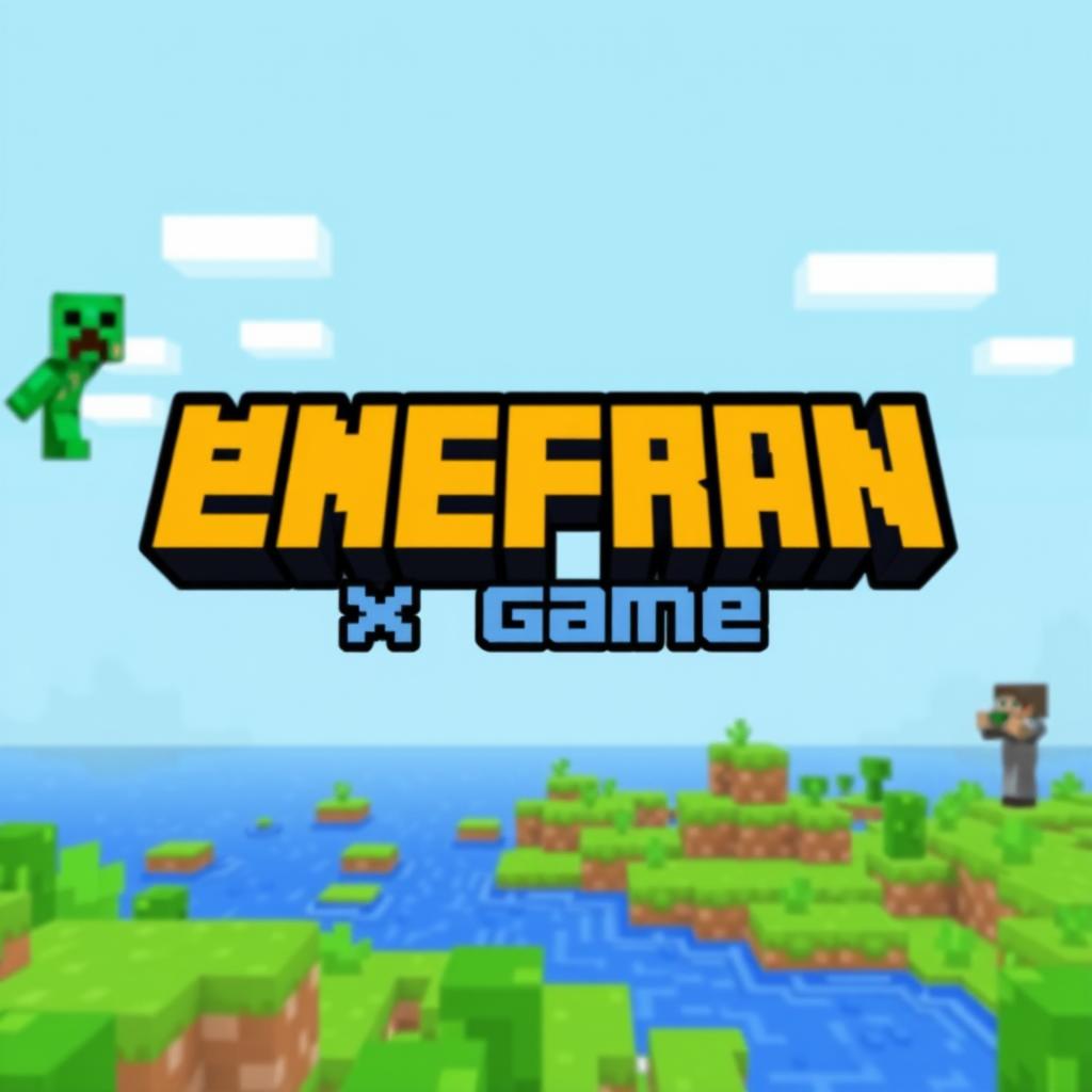 A vibrant Minecraft-themed profile picture featuring the name 'erfan x gamer' prominently displayed in a bold, colorful font