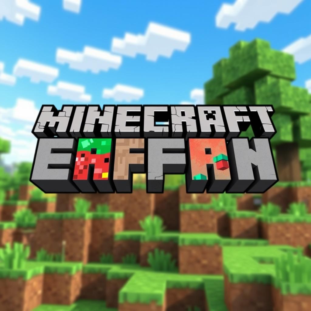 A vibrant and dynamic Minecraft-themed profile picture featuring the name 'erfan x gamer' integrated artistically into the design