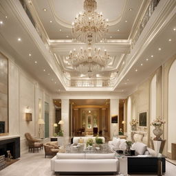 billionaire's top floor living room